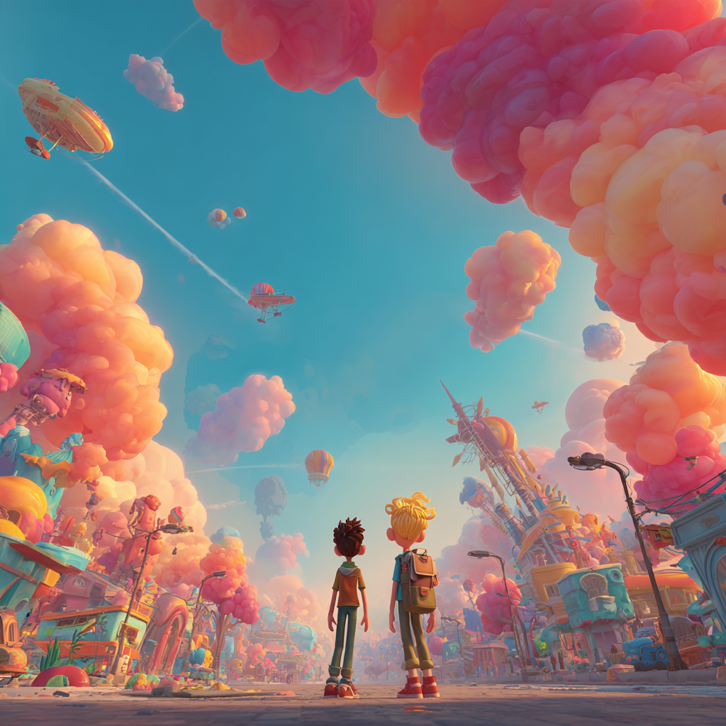 Dragon flying above colorful sunset sky