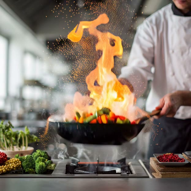 Chef plating a fine dining dish